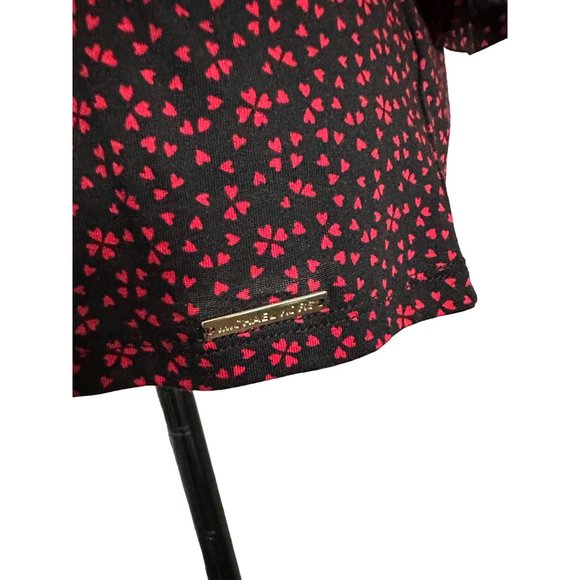 MICHAEL KORS Black Red Heart Print Blouse Size Large - Picture 5 of 5